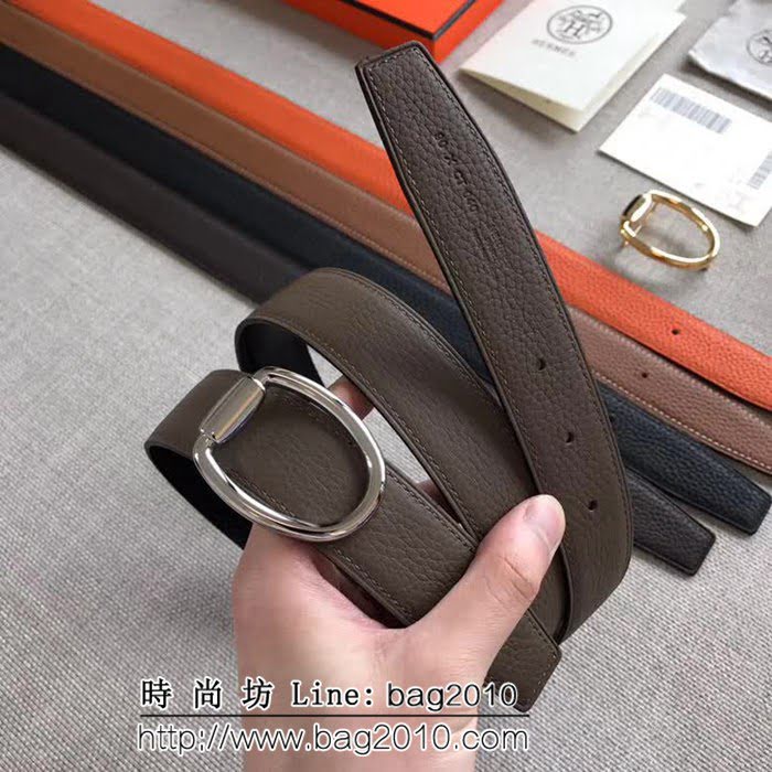 愛馬仕HERMES REVERSIBLE LEATHER STRA 官網同步 原版皮高端男士皮帶 HHG1557